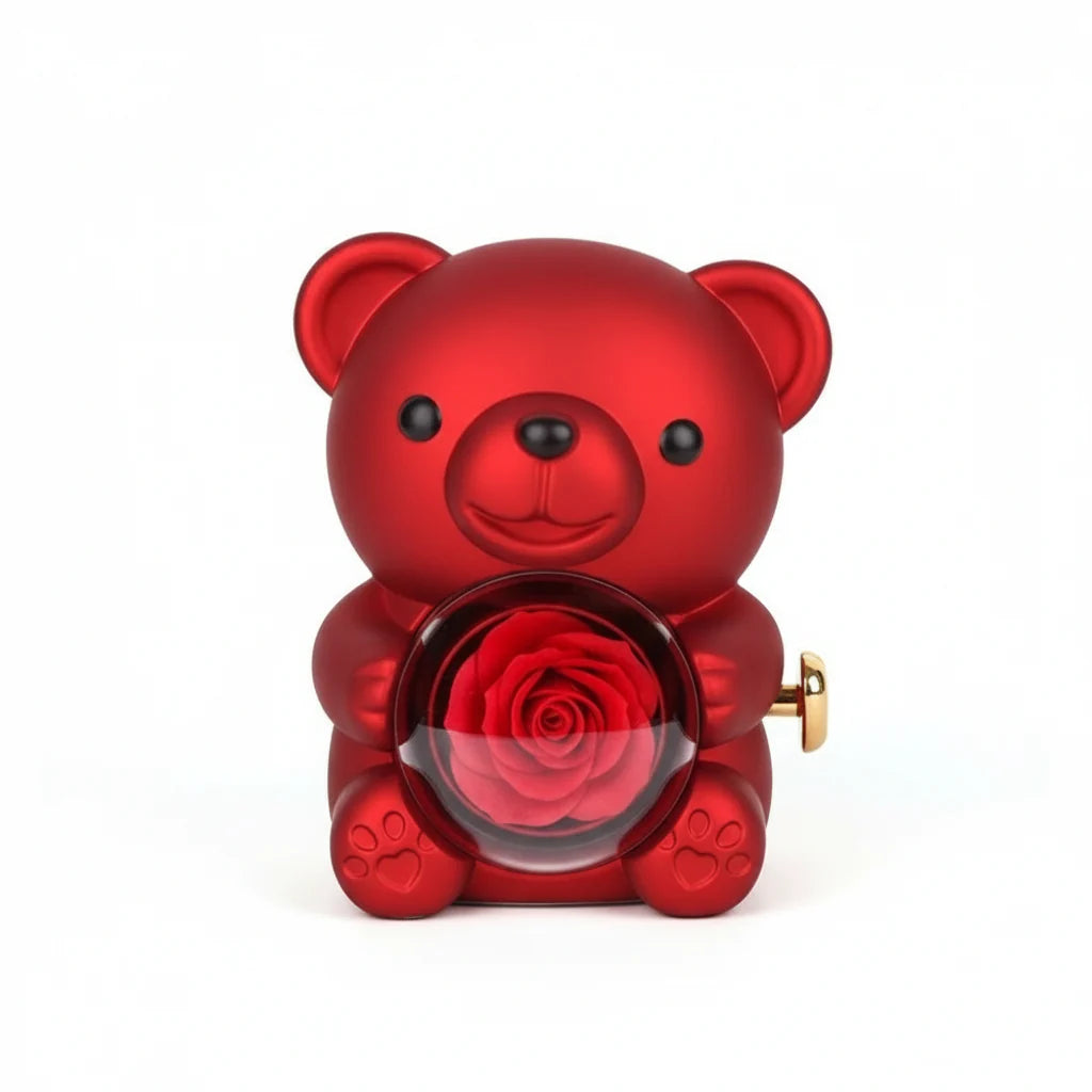 Rotating Hugging Bear Jewelry Box