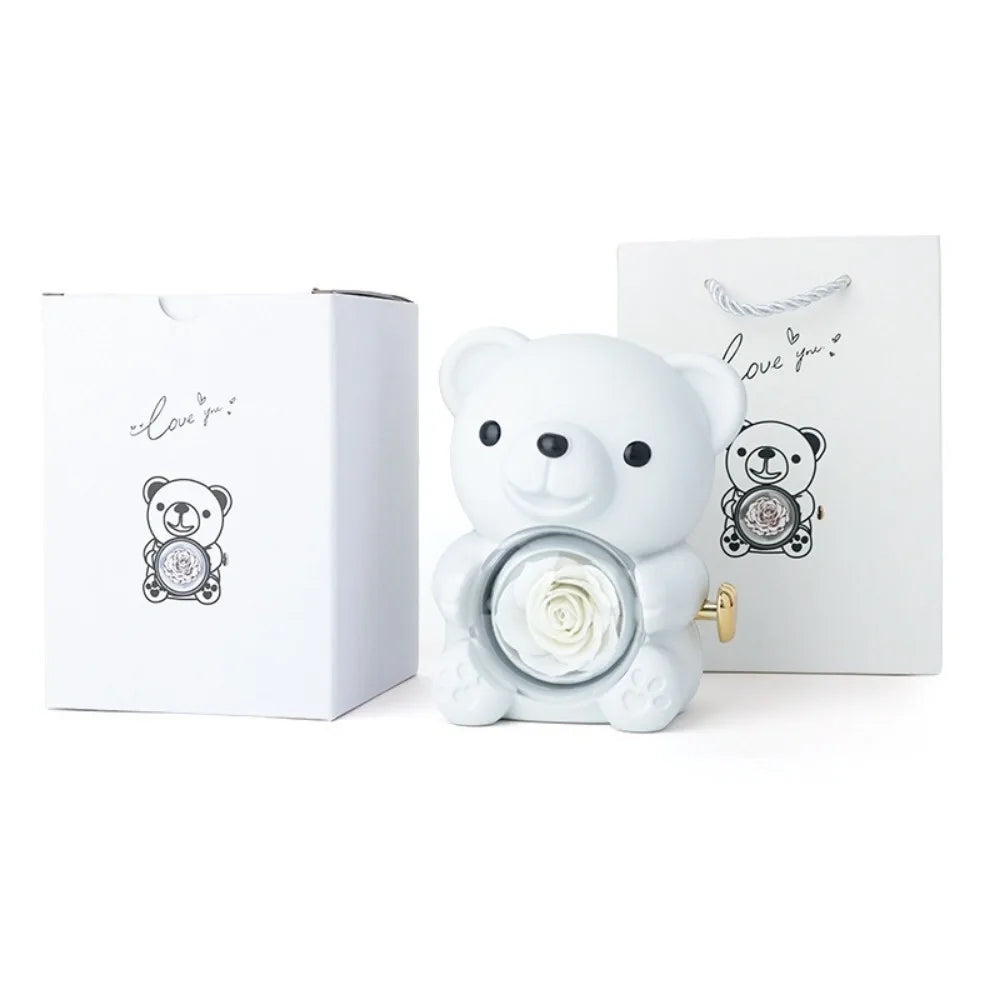 Rotating Hugging Bear Jewelry Box