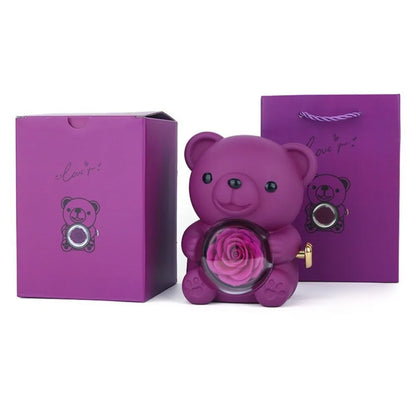 Rotating Hugging Bear Jewelry Box