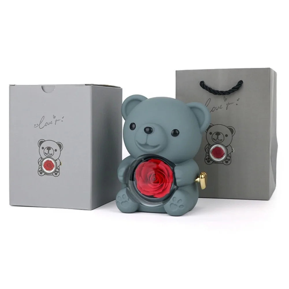 Rotating Hugging Bear Jewelry Box