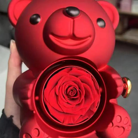 Rotating Hugging Bear Jewelry Box