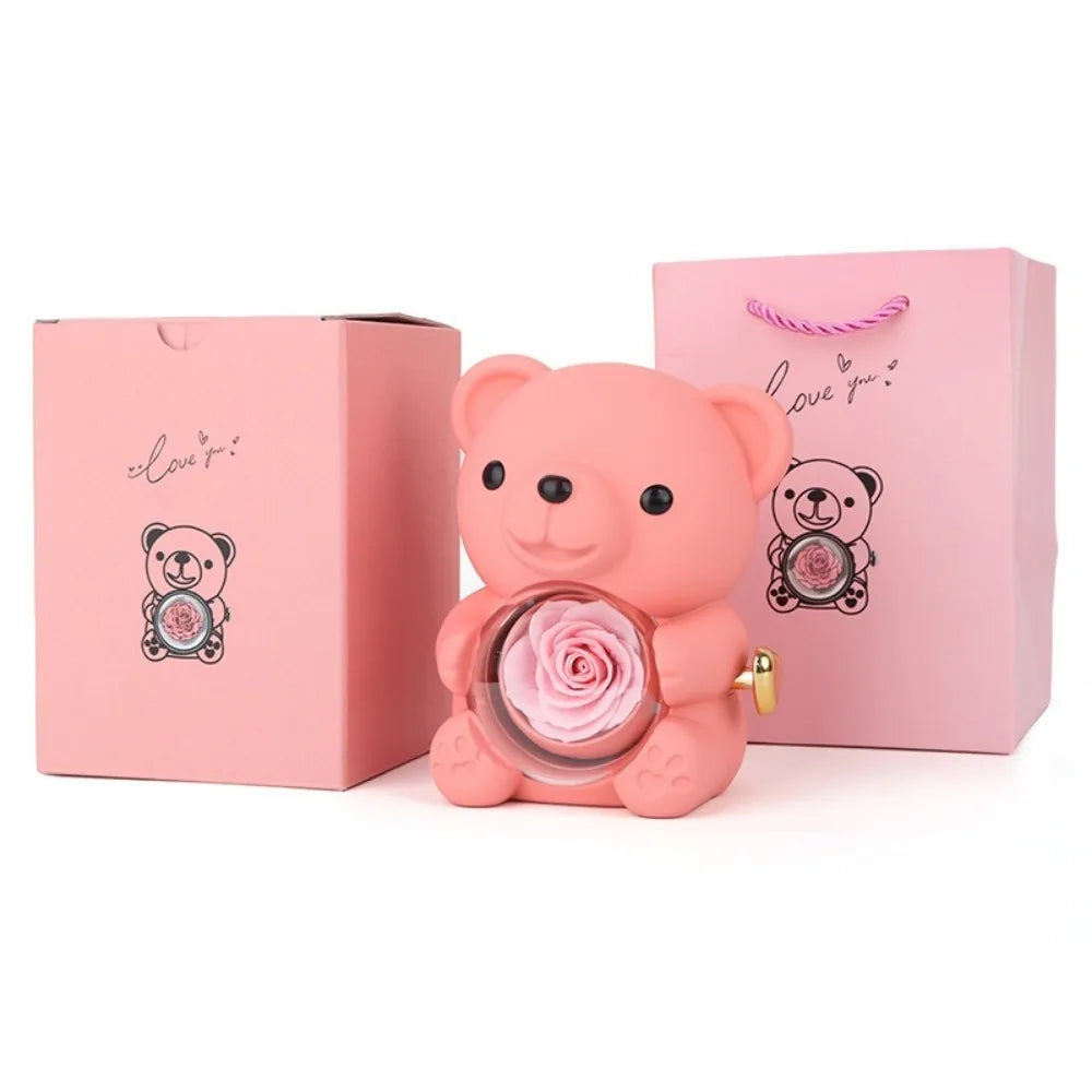 Rotating Hugging Bear Jewelry Box