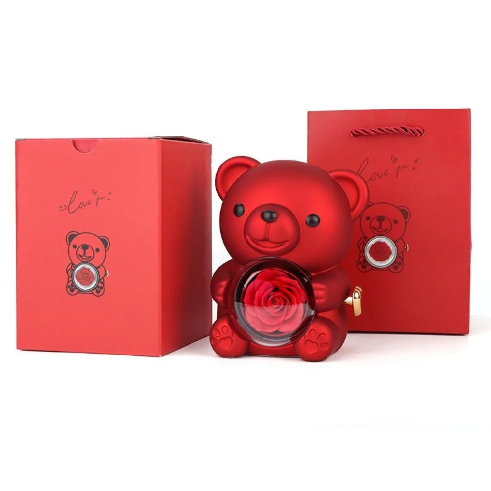 Rotating Hugging Bear Jewelry Box