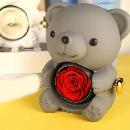 Rotating Hugging Bear Jewelry Box